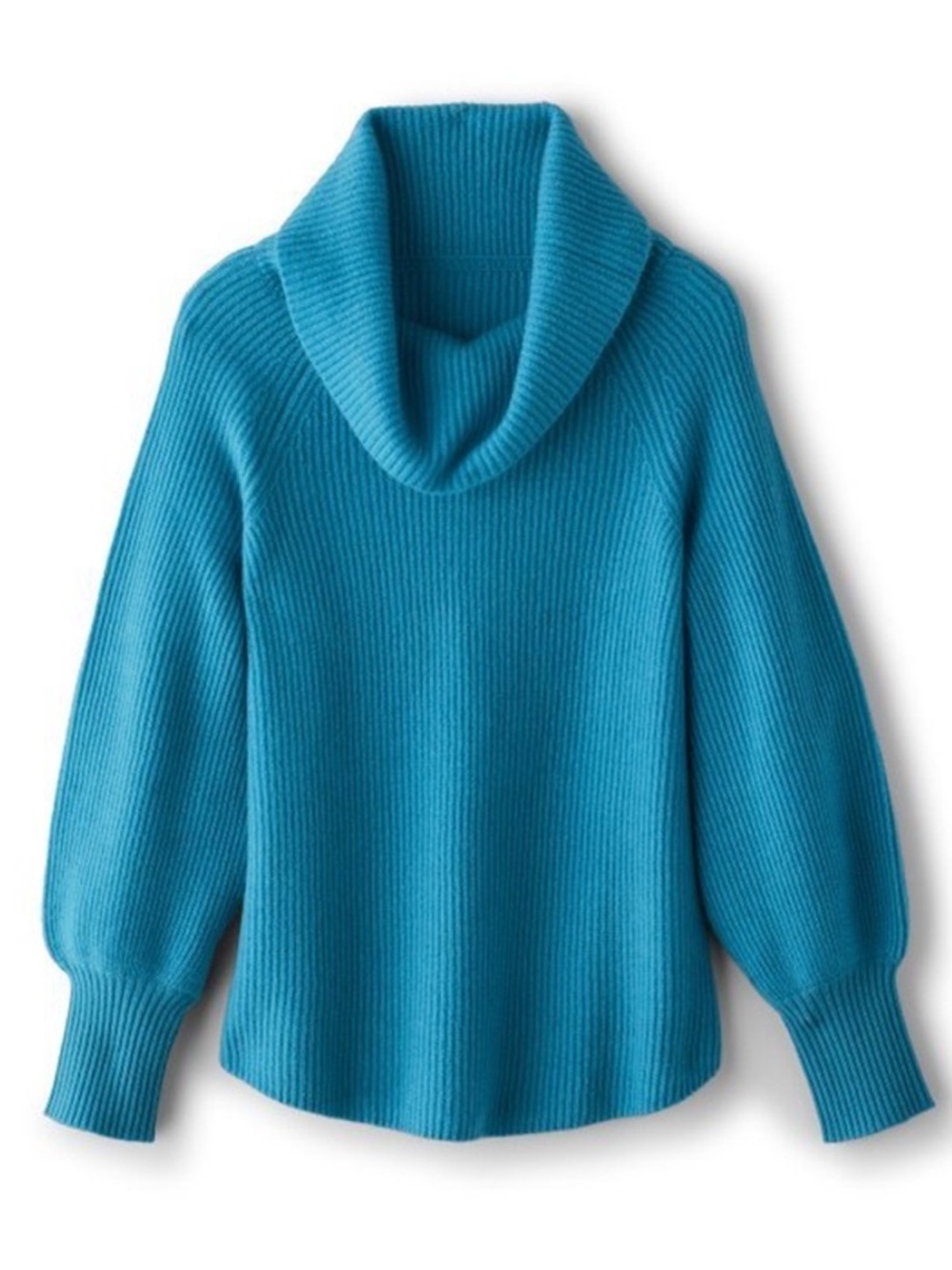 Soft Surroundings Sz 2X Blue Cowl Neck Calanthe Cashmere Pullover Sweater NWOT